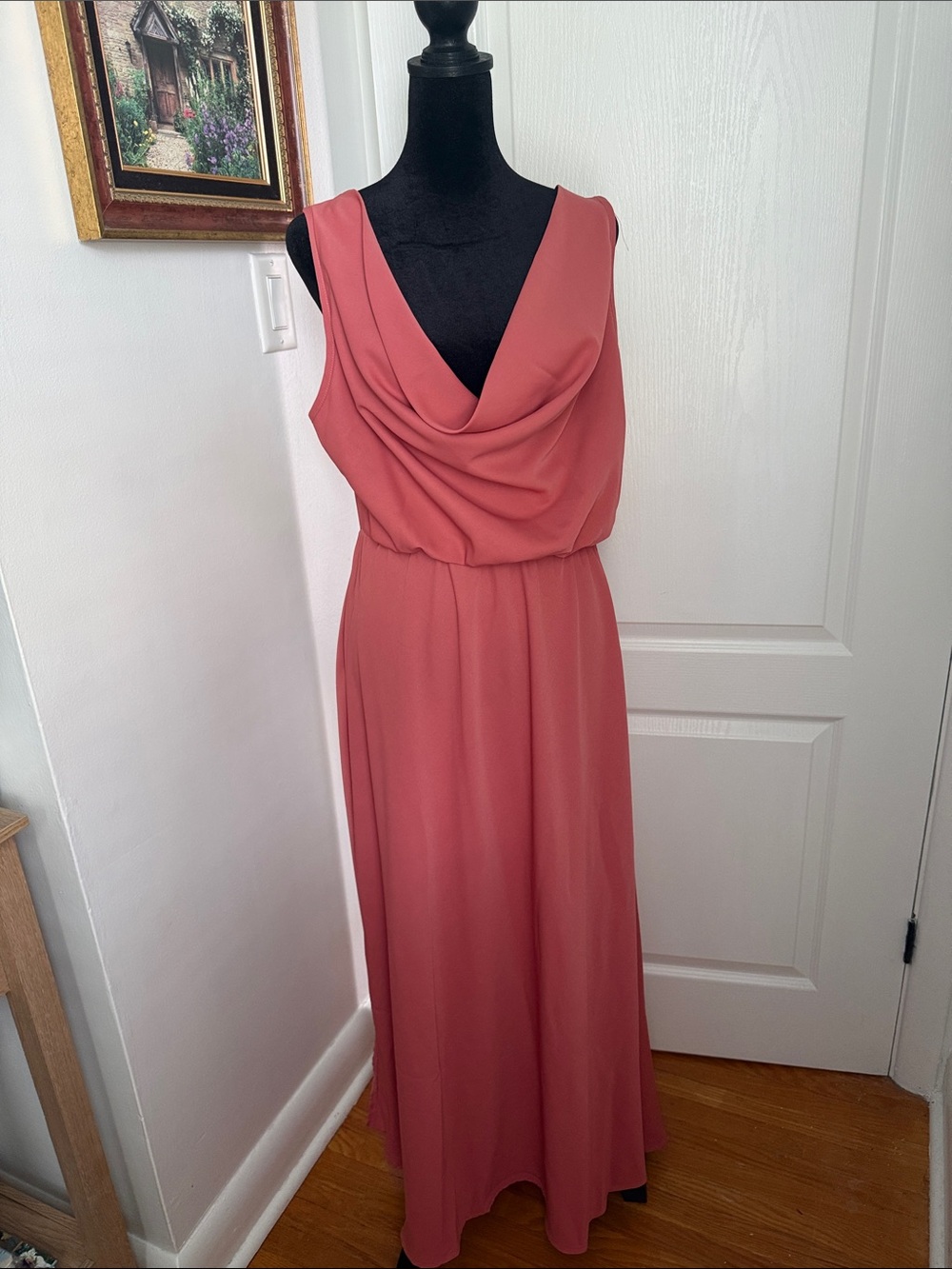 Buy 2 for 20$ ✌🏻SHEIN Dusty Coral Sleeveless Cowl-Neck Maxi Dress